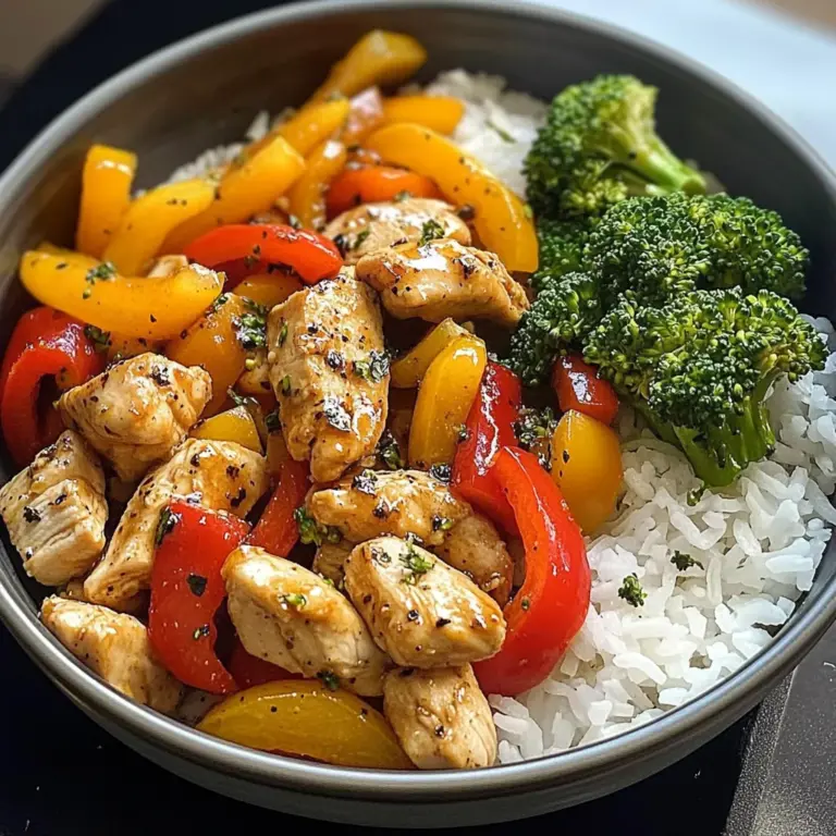 Garlic Chicken Stir-Fry Bowl with Broccoli Rice