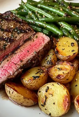 Garlic Herb Steak with Crispy Potatoes & Green Beans