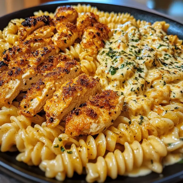 Garlic Parmesan Chicken Twisted Pasta in Spicy Three-Cheese Cajun Sauce