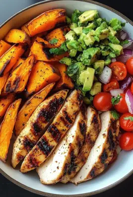 Grilled Chicken Bowl with Sweet Potato & Avocado Salsa
