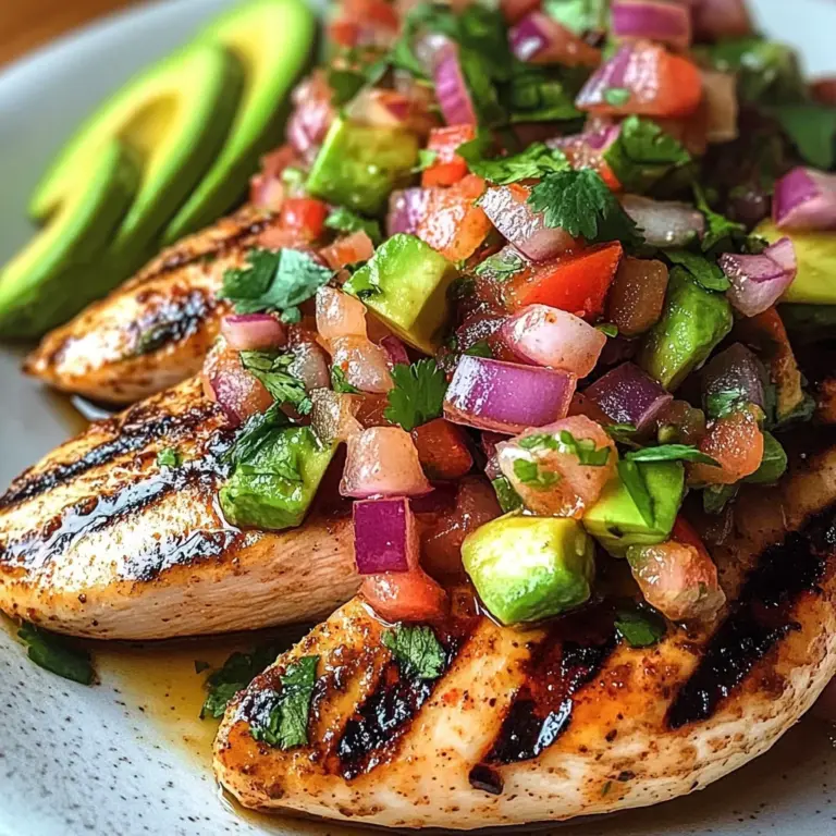 Grilled Chili-Lime Chicken with Avocado & Red Onion Salsa