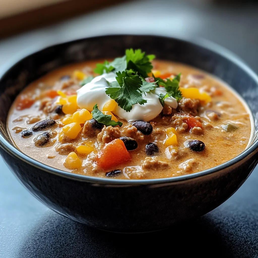 High Protein Creamy Taco Soup