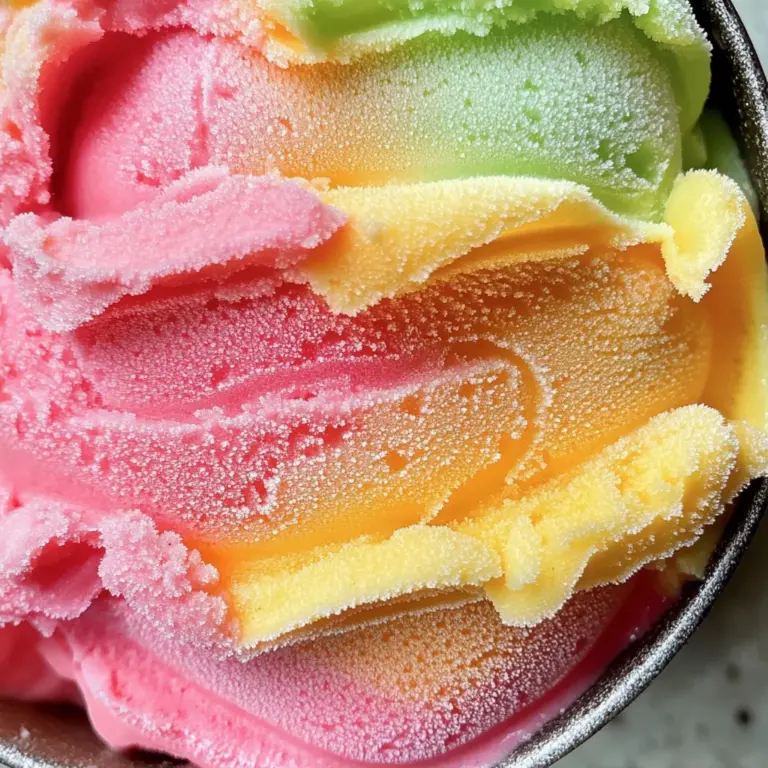 Homemade Rainbow Sherbet