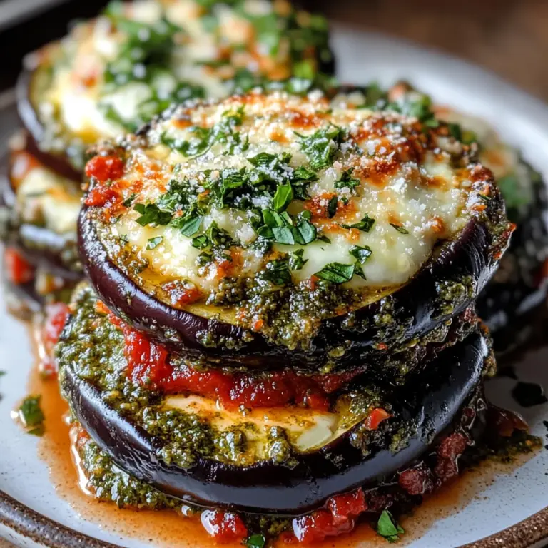 Italian Pesto Parmesan Eggplant Stacks: A Flavorful Recipe!