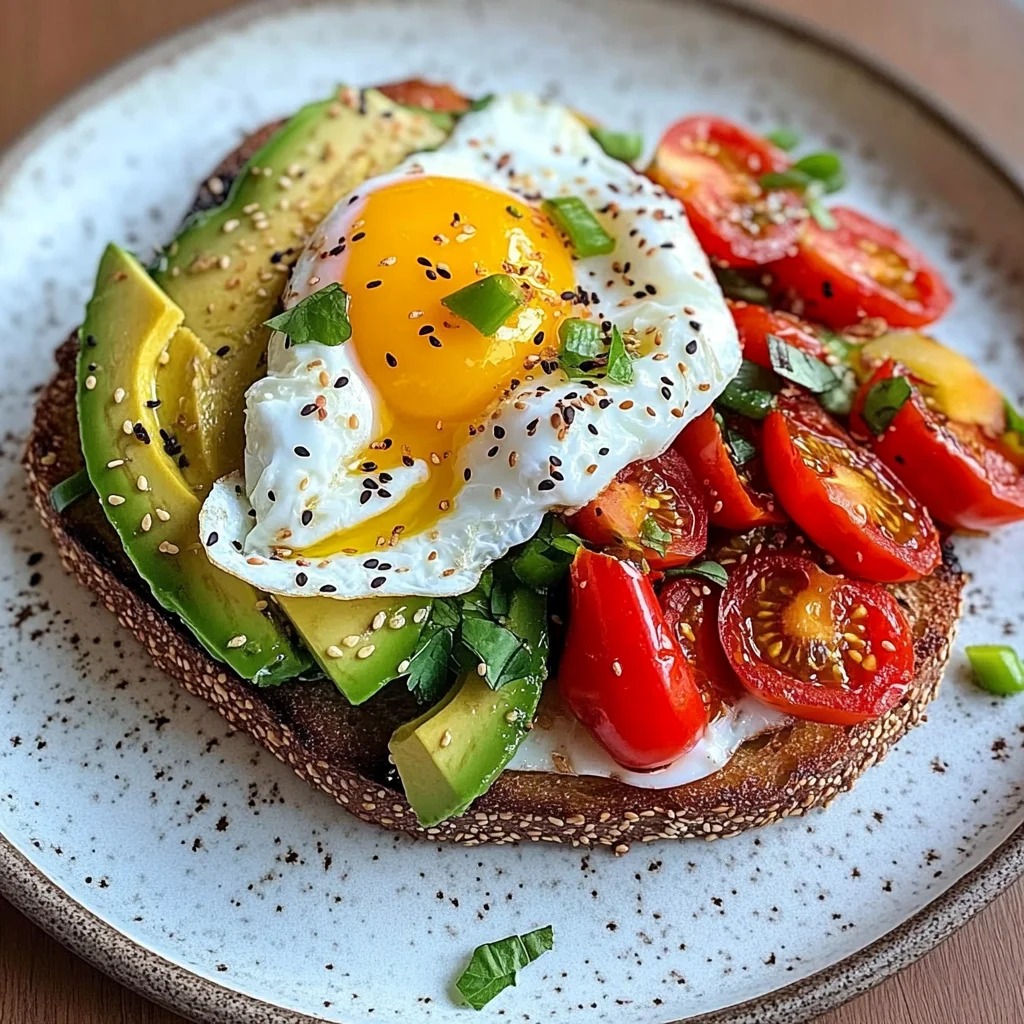 Poached Egg & Avocado Brunch Plate with Roasted Peppers