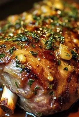 Roasted Lamb Leg with Honey-Dijon Glaze