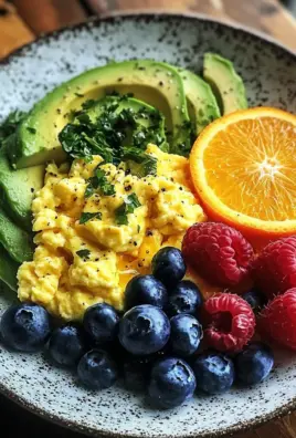 Scrambled Eggs with Avocado and Fresh Berries