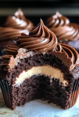 Swirled Chocolate Cupcakes with Creamy Chocolate Filling