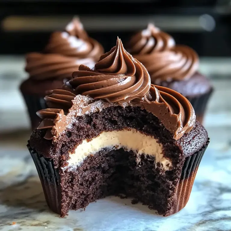 Swirled Chocolate Cupcakes with Creamy Chocolate Filling