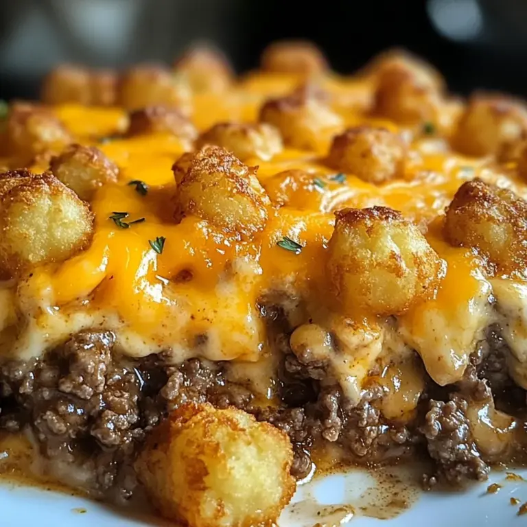 Tater Tot Casserole with Ground Beef