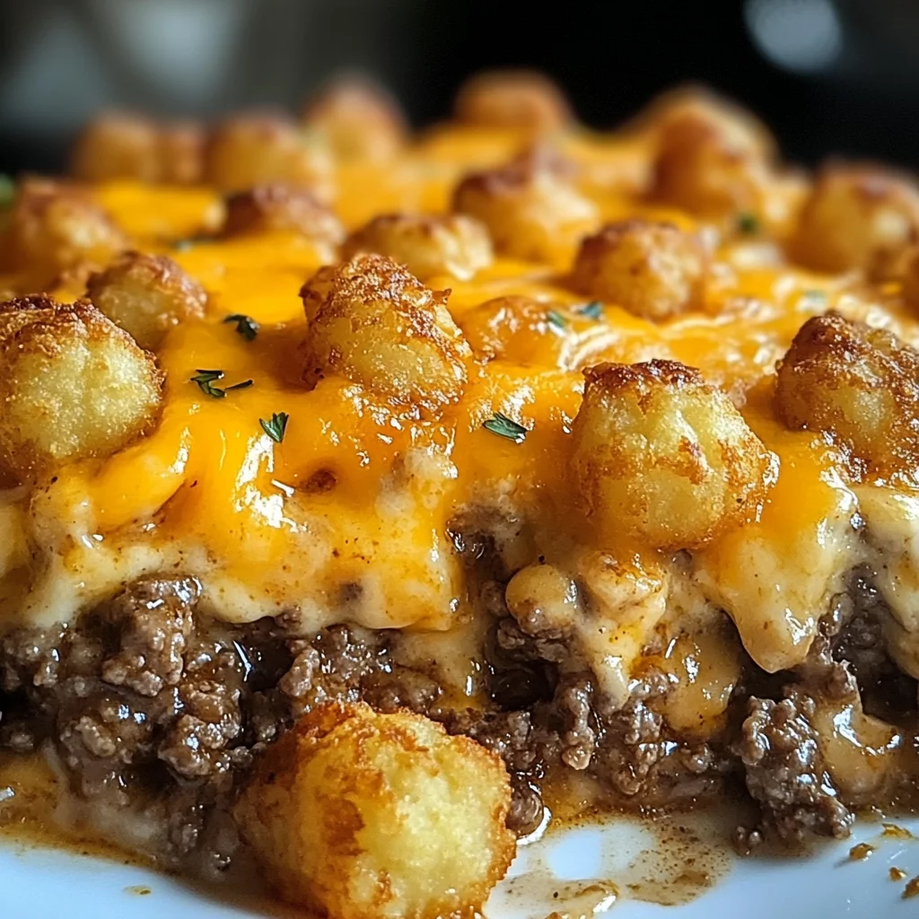Tater Tot Casserole with Ground Beef