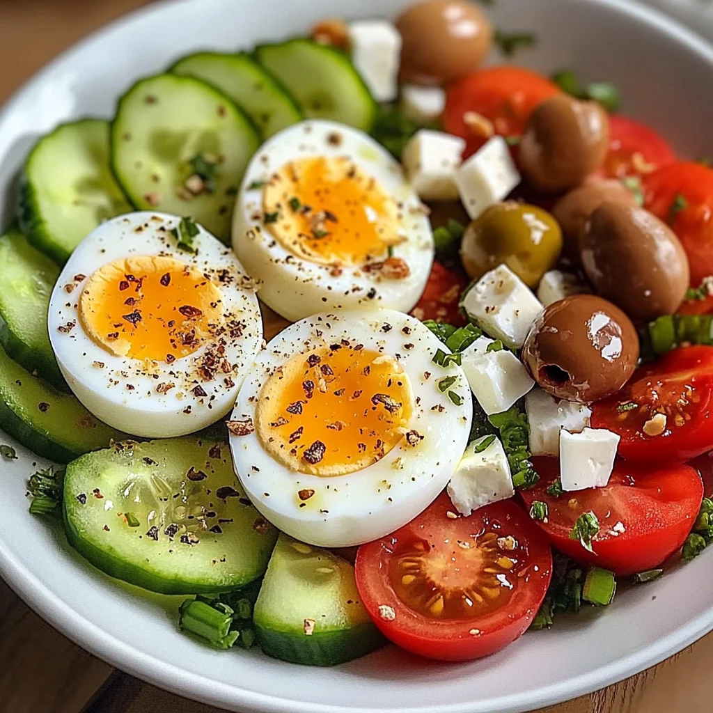 Turkish-Style Protein Plate with Eggs, Feta & Veggies
