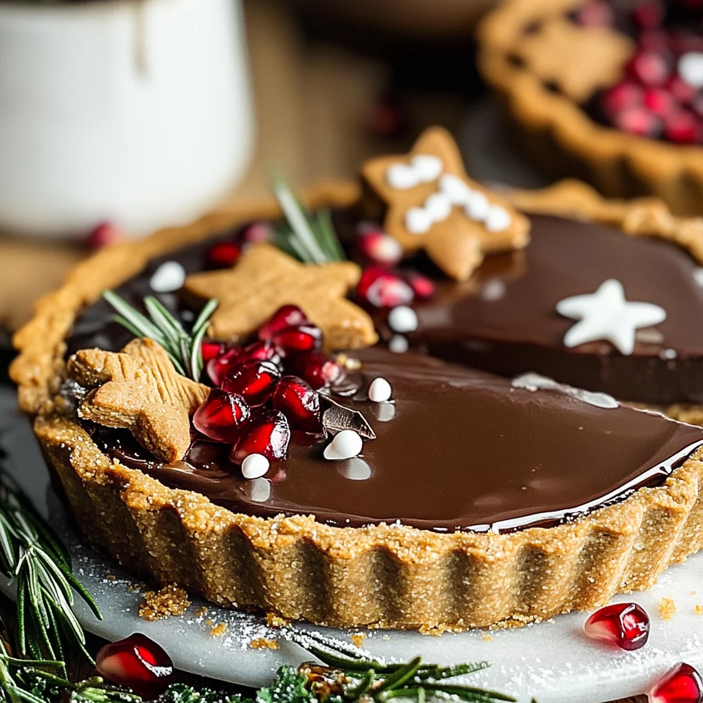 Vegan Gingerbread Chocolate Tart
