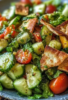 "Authentic Fattoush Salad: Crisp, Zesty, and Irresistibly Fresh!"