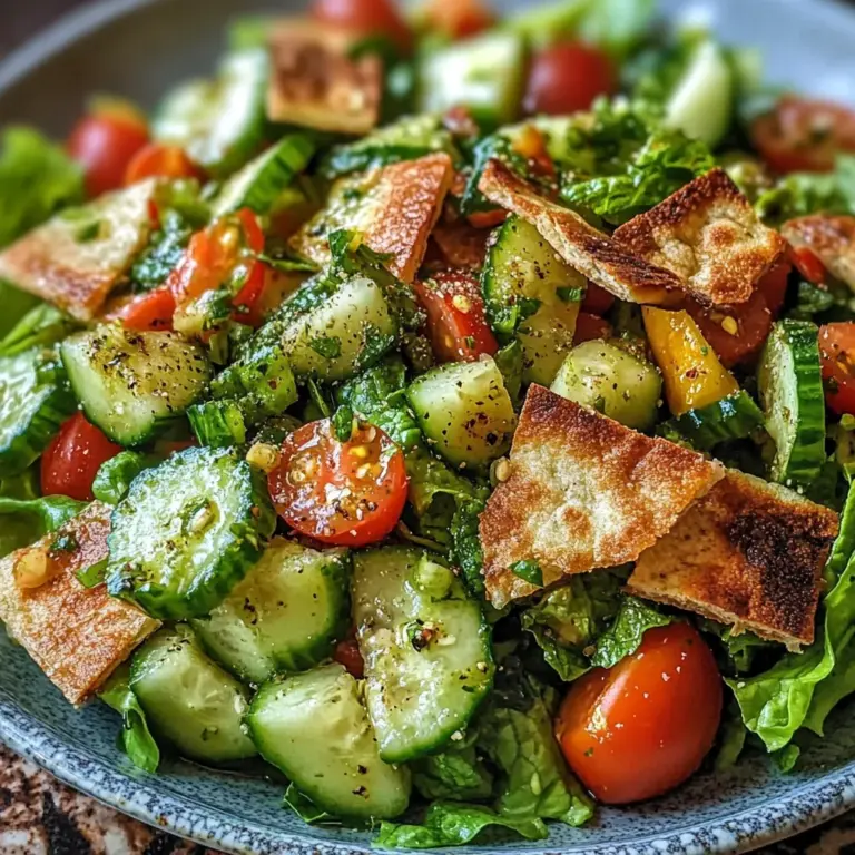 "Authentic Fattoush Salad: Crisp, Zesty, and Irresistibly Fresh!"