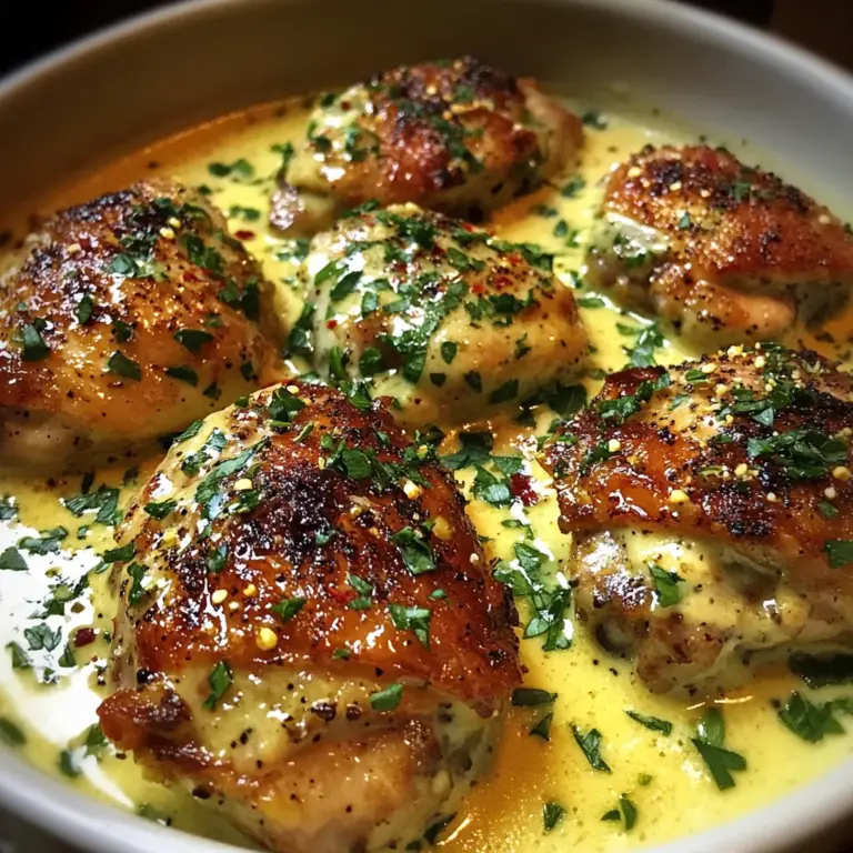 Bobby Flay Chicken Thighs with Creamy Garlic Sauce