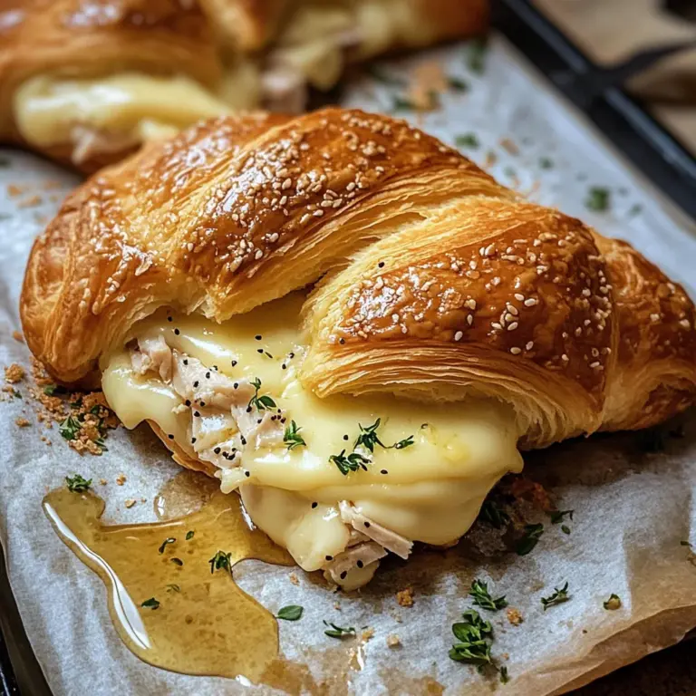 Buttery Garlic Baked Croissants with Turkey & Havarti Recipe