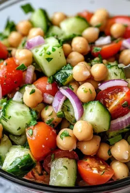 Chickpea Salad with Cucumbers and Tomatoes