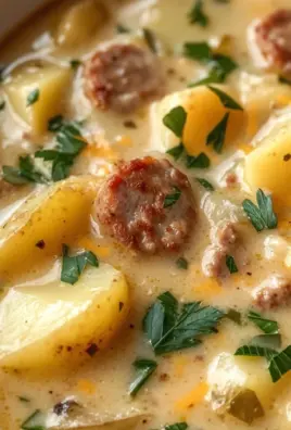 Cozy Crockpot Potato Soup with Beef Sausage – Hearty and Delicious for Fall