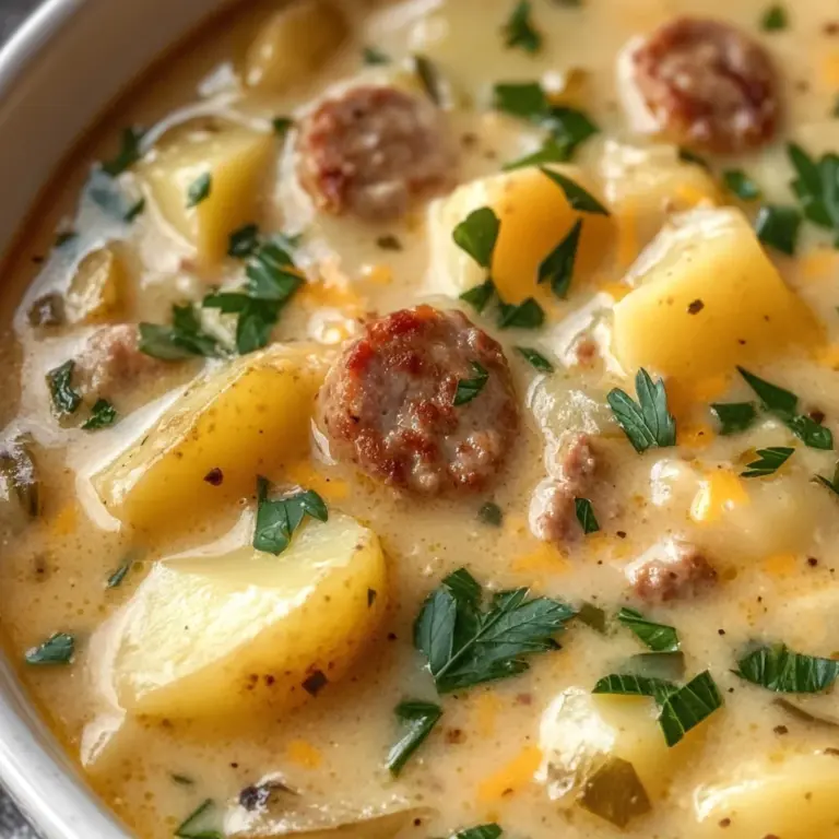 Cozy Crockpot Potato Soup with Beef Sausage – Hearty and Delicious for Fall