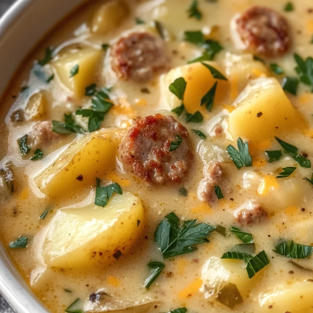 Cozy Crockpot Potato Soup with Beef Sausage – Hearty and Delicious for Fall