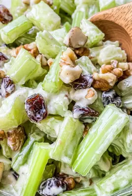 Creamy Celery Salad with Walnuts and Raisins