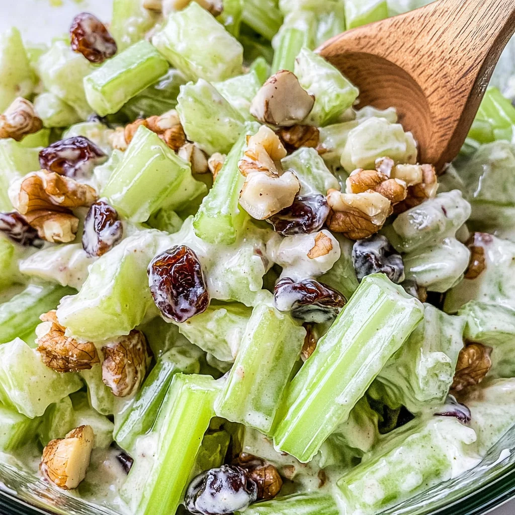 Creamy Celery Salad with Walnuts and Raisins