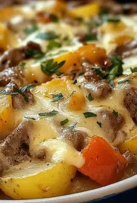 Crockpot Cheesesteak Potato Casserole Recipe