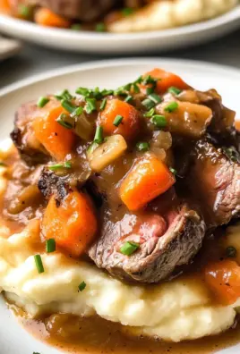 Fall Apple Cider Stew over Mashed Potatoes