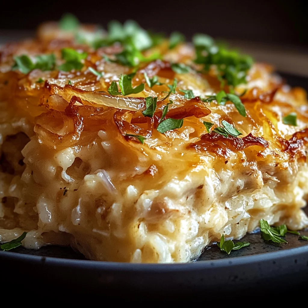 French Onion Chicken Rice Casserole