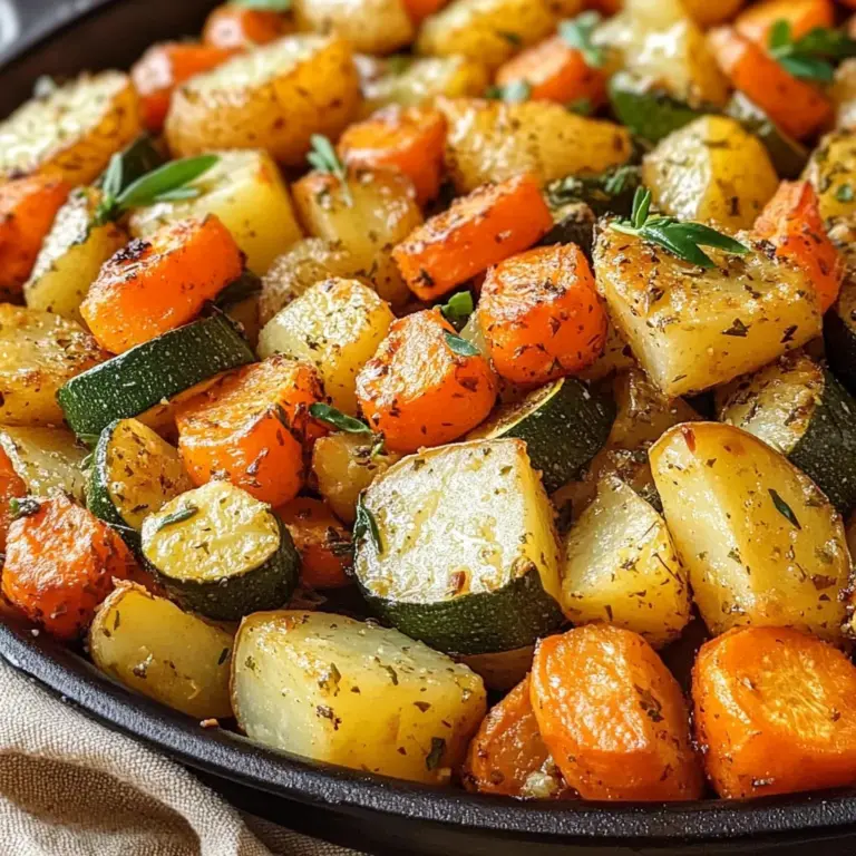Garlic Herb Roasted Potatoes Carrots and Zucchini