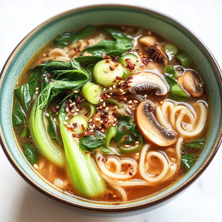 Ginger Garlic Noodle Soup with Bok Choy