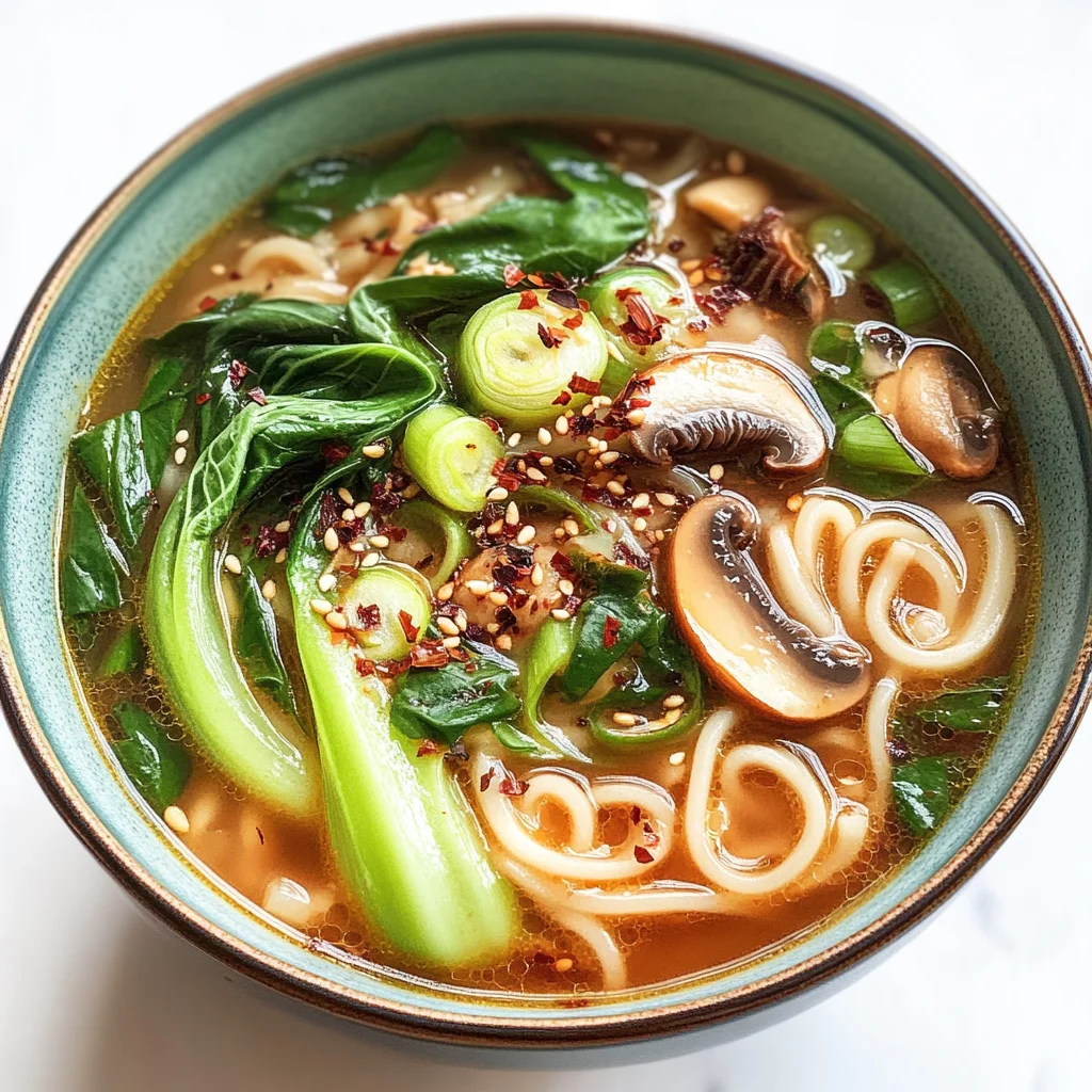 Ginger Garlic Noodle Soup with Bok Choy
