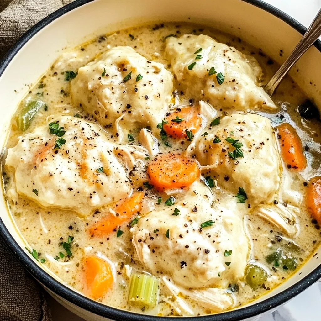 One Pot Chicken Dumpling Soup (with refrigerated biscuit dough!)