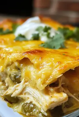 Quick and Easy Green Chile Chicken Enchilada Casserole