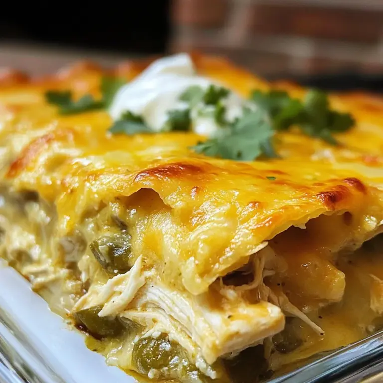Quick and Easy Green Chile Chicken Enchilada Casserole