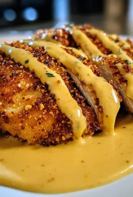 Savory Pretzel Chicken with Mustard-Cheddar Sauce Delight