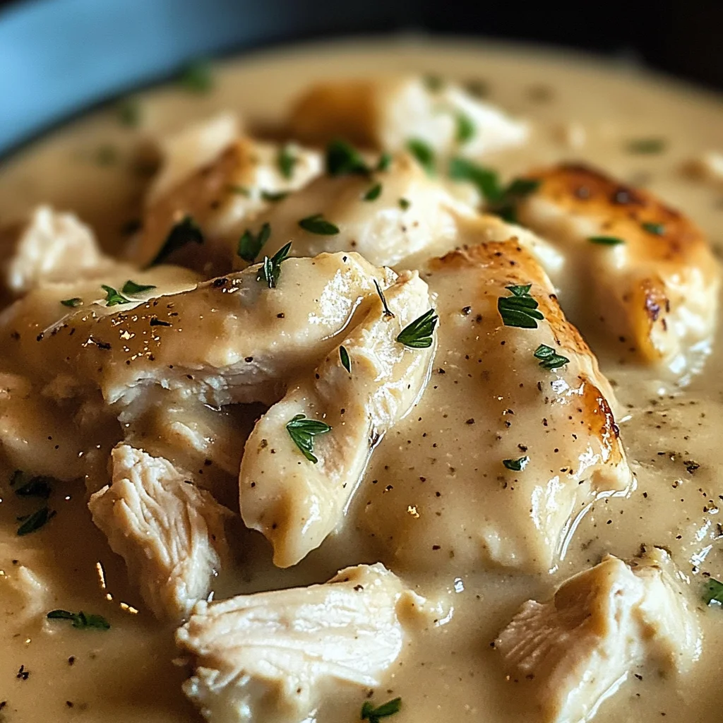 Slow Cooker Creamy Chicken & Gravy