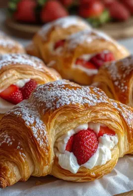 Strawberry Cream Stuffed Croissants