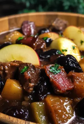 beef Stew with Turkey Bacon, Apples, and Prunes