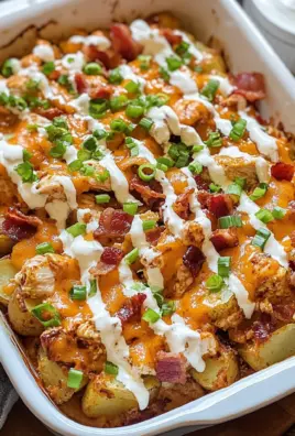Buffalo Chicken Roasted Potato Bake