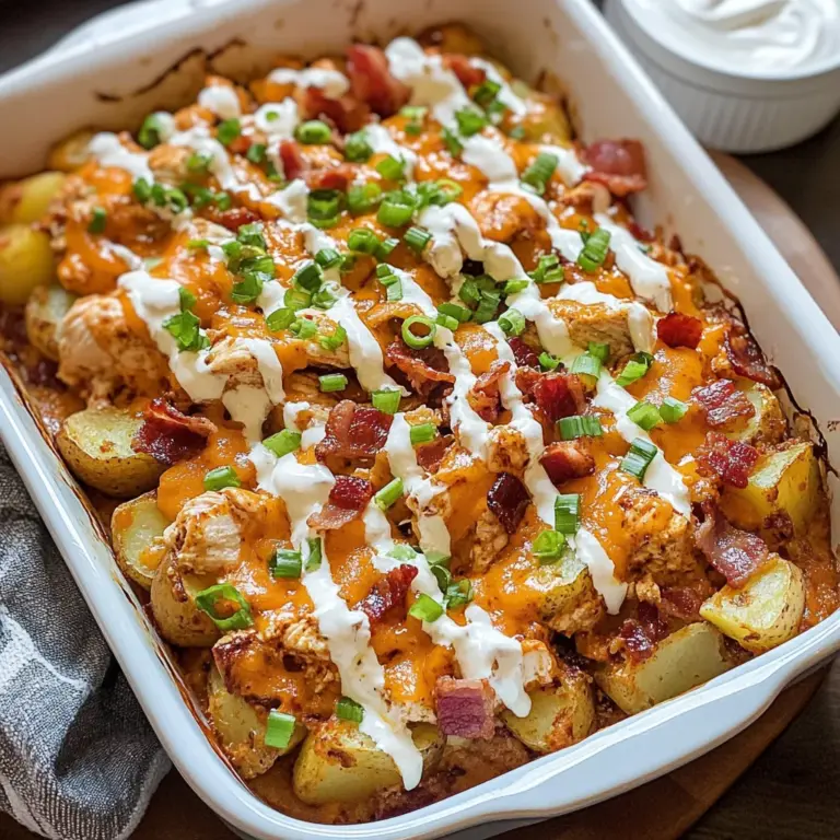 Buffalo Chicken Roasted Potato Bake