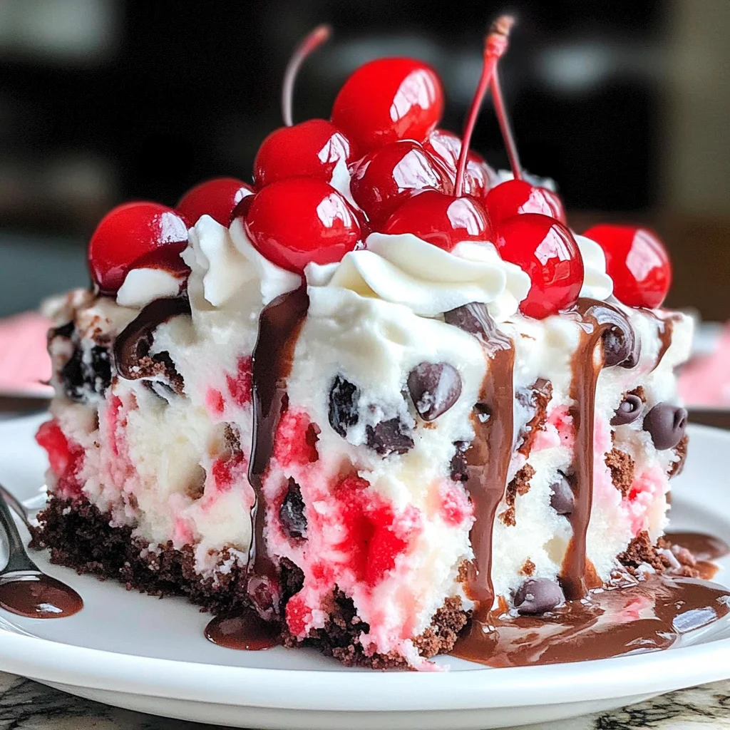 Cherry Chocolate Chip Poke Cake