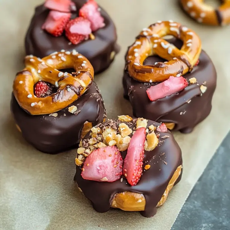 Chocolate Dipped Strawberry Yogurt Pretzel Bites