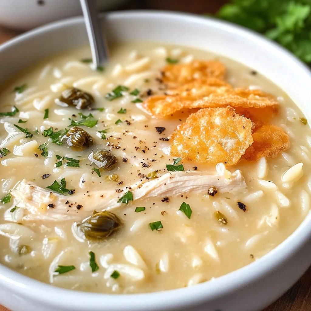 Creamy Lemon Chicken Orzo Soup