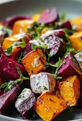Creamy Roasted Beet Salad with Sweet Potato