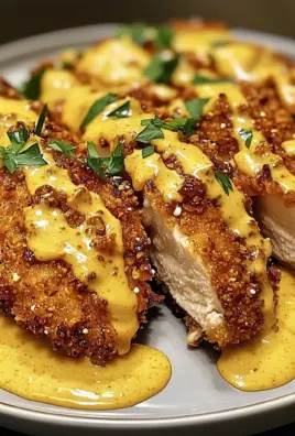 Crispy Pretzel Crusted Chicken with Cheddar Mustard Sauce Recipe