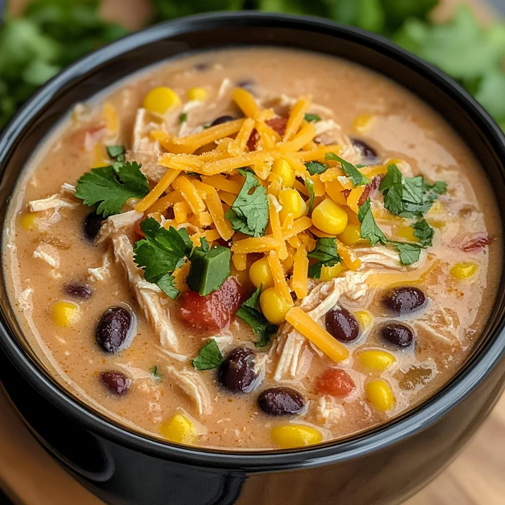 Crockpot Creamy Chicken Taco Soup Recipe