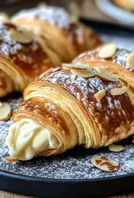 Delicious Mini French Croissants Filled with Almond Cream