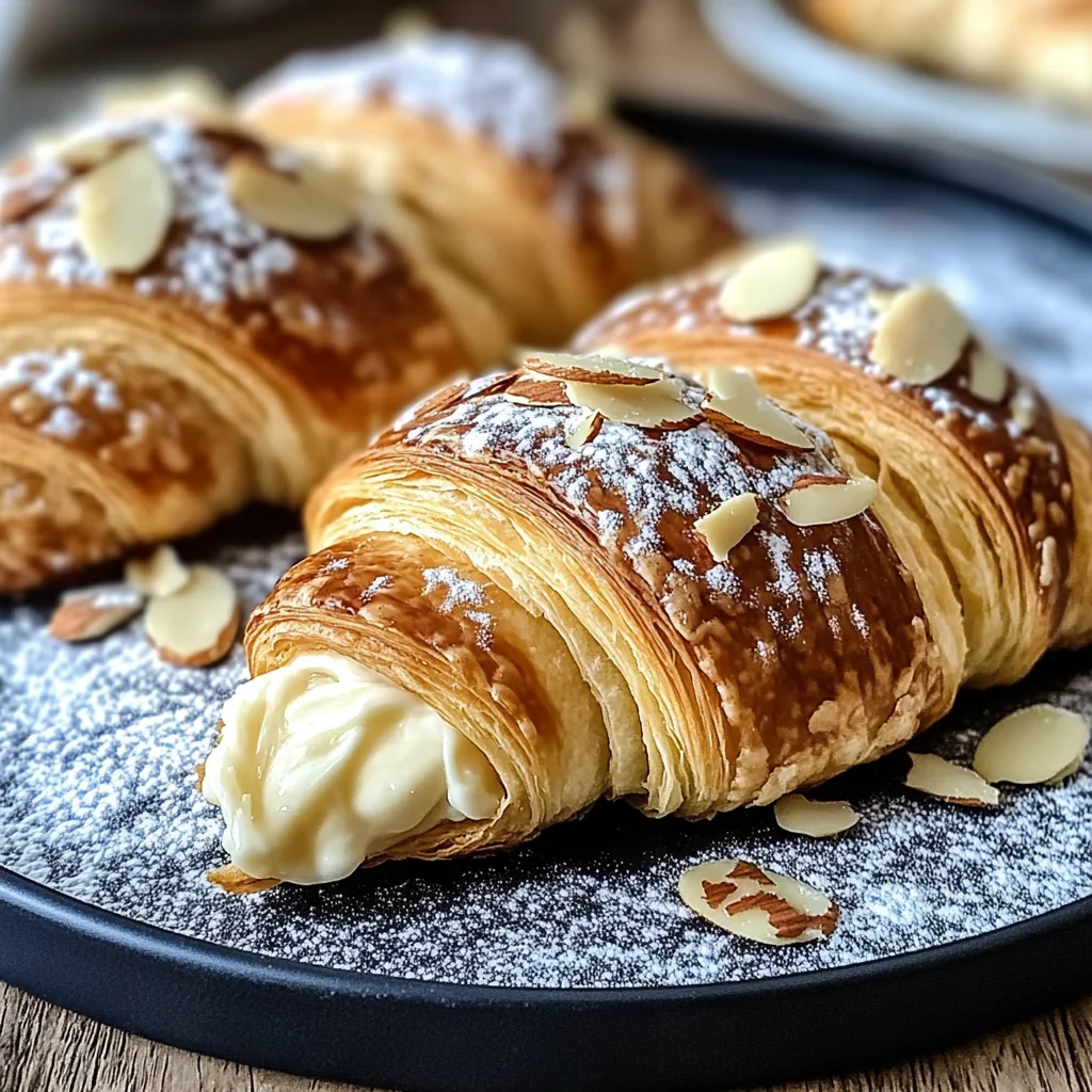Delicious Mini French Croissants Filled with Almond Cream